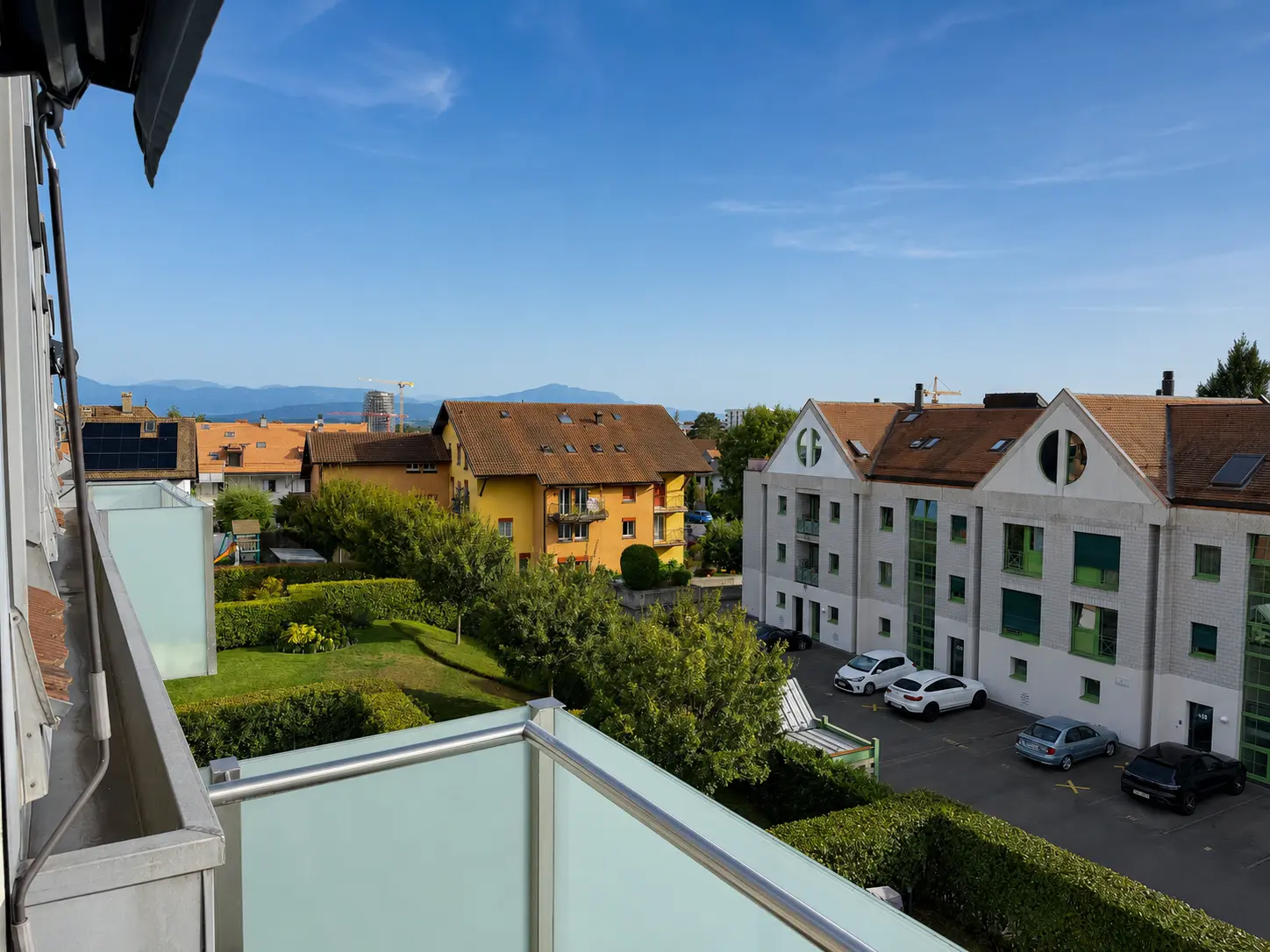 Vue depuis le balcon, au troisieme etage